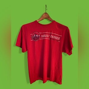 Vintage Mount Rainier Washington State Tee Shirt L Red Cotton Preowned Volcano